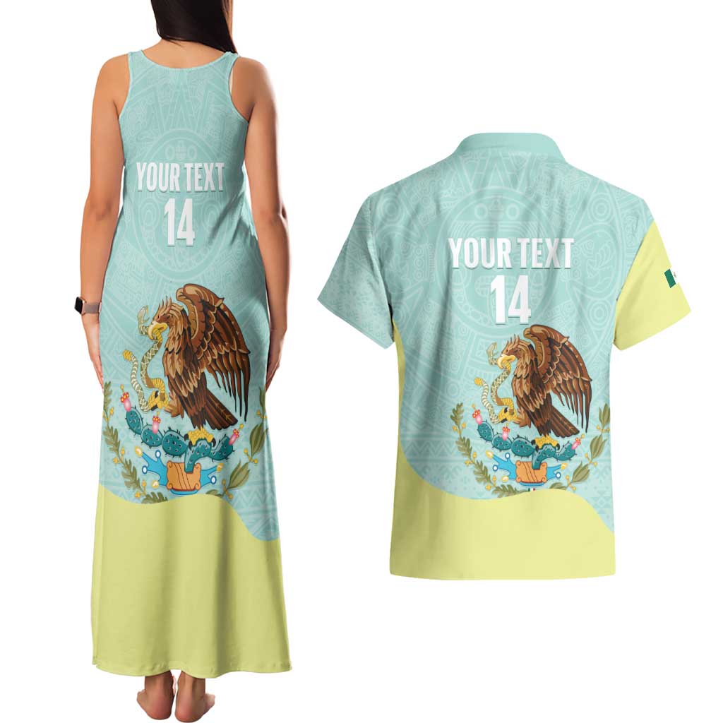 Custom Mexico Football Couples Matching Tank Maxi Dress and Hawaiian Shirt Tu Puedes El Tricolor Cyan - Wonder Print Shop