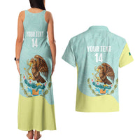 Custom Mexico Football Couples Matching Tank Maxi Dress and Hawaiian Shirt Tu Puedes El Tricolor Cyan - Wonder Print Shop