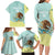 Custom Mexico Football Family Matching Long Sleeve Bodycon Dress and Hawaiian Shirt Tu Puedes El Tricolor Cyan - Wonder Print Shop
