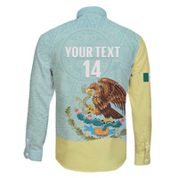 Custom Mexico Football Family Matching Long Sleeve Bodycon Dress and Hawaiian Shirt Tu Puedes El Tricolor Cyan - Wonder Print Shop