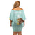 Custom Mexico Football Family Matching Off Shoulder Short Dress and Hawaiian Shirt Tu Puedes El Tricolor Cyan - Wonder Print Shop