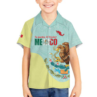 Custom Mexico Football Family Matching Puletasi and Hawaiian Shirt Tu Puedes El Tricolor Cyan - Wonder Print Shop