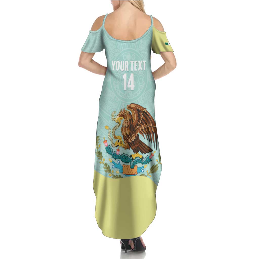 Custom Mexico Football Family Matching Summer Maxi Dress and Hawaiian Shirt Tu Puedes El Tricolor Cyan - Wonder Print Shop