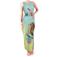 Custom Mexico Football Family Matching Tank Maxi Dress and Hawaiian Shirt Tu Puedes El Tricolor Cyan - Wonder Print Shop