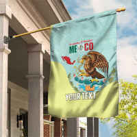 Custom Mexico Football Garden Flag Tu Puedes El Tricolor Cyan - Wonder Print Shop