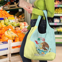 Custom Mexico Football Grocery Bag Tu Puedes El Tricolor Cyan - Wonder Print Shop