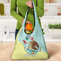 Custom Mexico Football Grocery Bag Tu Puedes El Tricolor Cyan - Wonder Print Shop