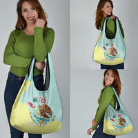 Custom Mexico Football Grocery Bag Tu Puedes El Tricolor Cyan - Wonder Print Shop