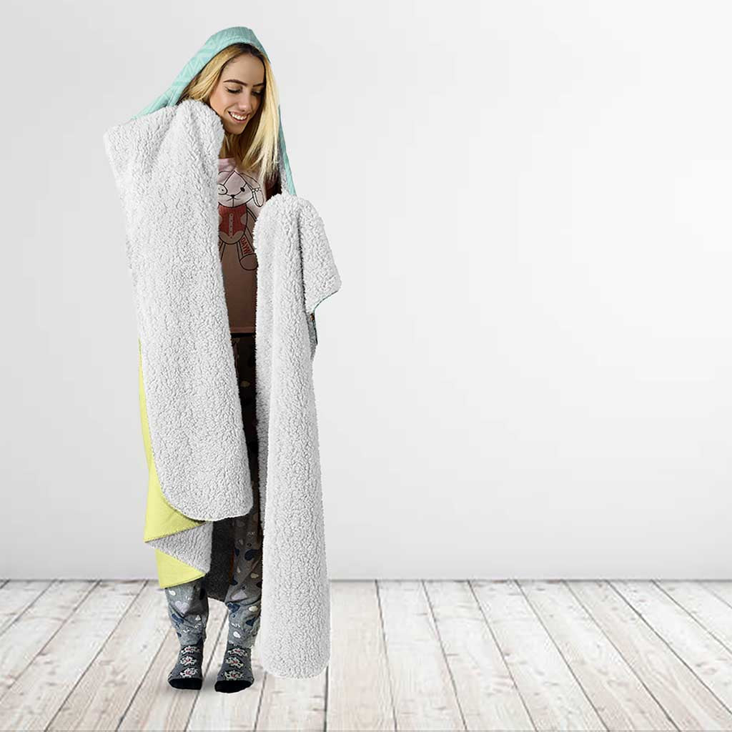 Custom Mexico Football Hooded Blanket Tu Puedes El Tricolor Cyan - Wonder Print Shop