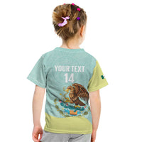 Custom Mexico Football Kid T Shirt Tu Puedes El Tricolor Cyan - Wonder Print Shop
