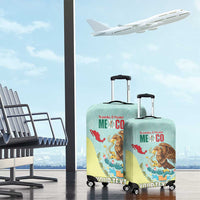 Custom Mexico Football Luggage Cover Tu Puedes El Tricolor Cyan - Wonder Print Shop