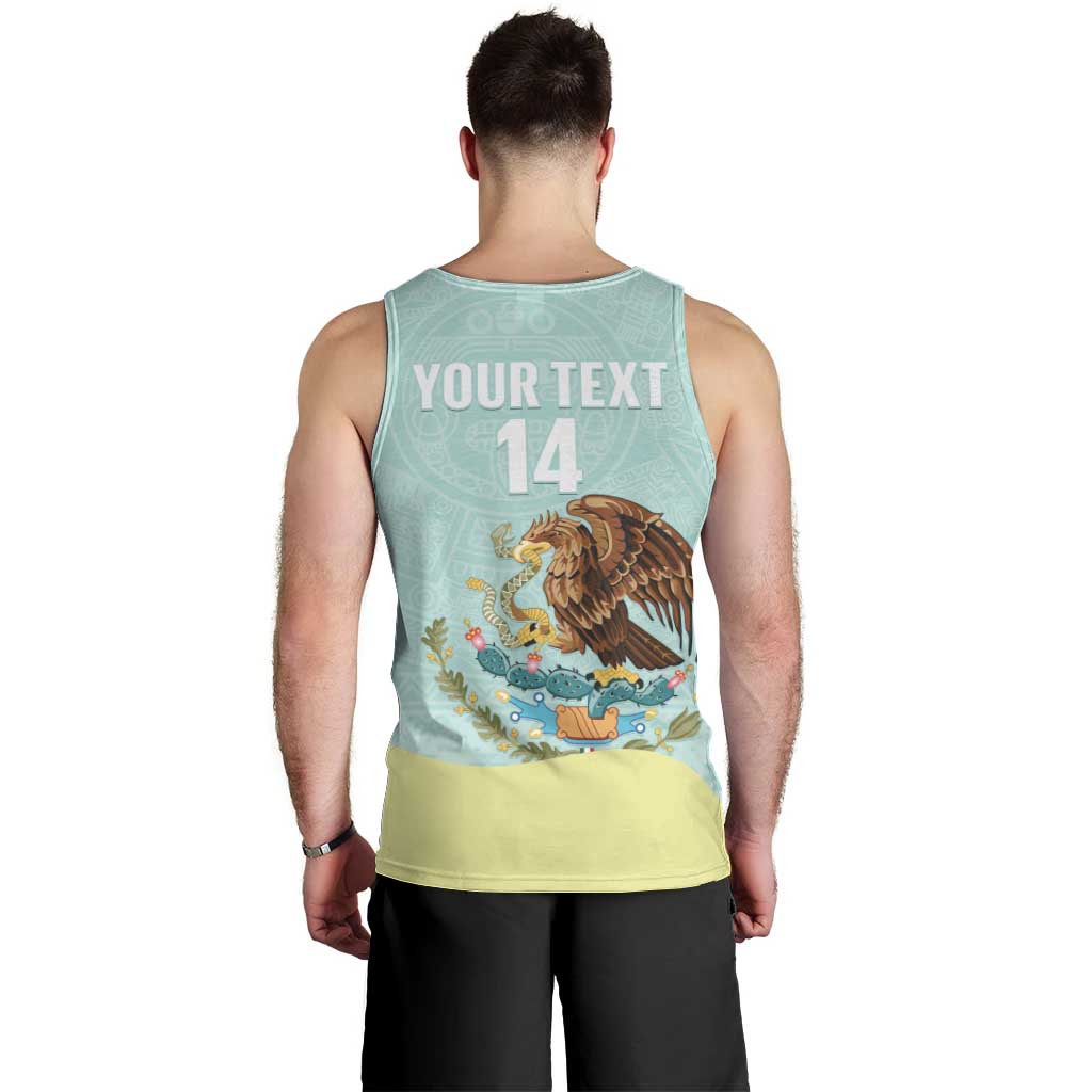 Custom Mexico Football Men Tank Top Tu Puedes El Tricolor Cyan - Wonder Print Shop