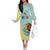 Custom Mexico Football Off The Shoulder Long Sleeve Dress Tu Puedes El Tricolor Cyan - Wonder Print Shop