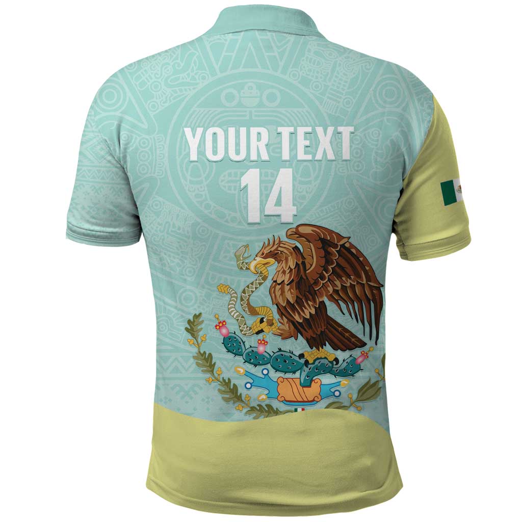 Custom Mexico Football Polo Shirt Tu Puedes El Tricolor Cyan - Wonder Print Shop