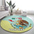 Custom Mexico Football Round Carpet Tu Puedes El Tricolor Cyan - Wonder Print Shop
