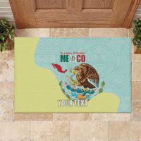 Custom Mexico Football Rubber Doormat Tu Puedes El Tricolor Cyan - Wonder Print Shop