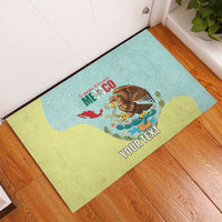 Custom Mexico Football Rubber Doormat Tu Puedes El Tricolor Cyan - Wonder Print Shop
