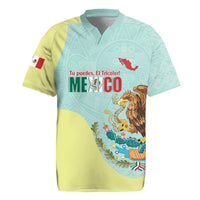 Custom Mexico Football Rugby Jersey Tu Puedes El Tricolor Cyan - Wonder Print Shop