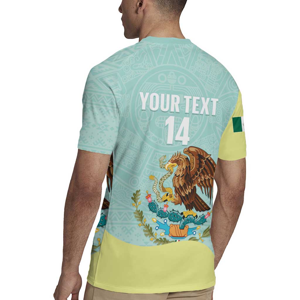 Custom Mexico Football Rugby Jersey Tu Puedes El Tricolor Cyan - Wonder Print Shop