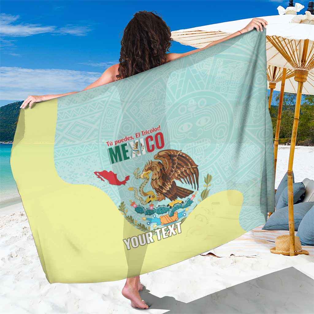 Custom Mexico Football Sarong Tu Puedes El Tricolor Cyan - Wonder Print Shop