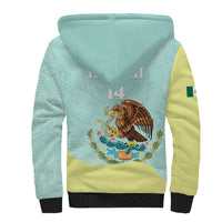 Custom Mexico Football Sherpa Hoodie Tu Puedes El Tricolor Cyan - Wonder Print Shop