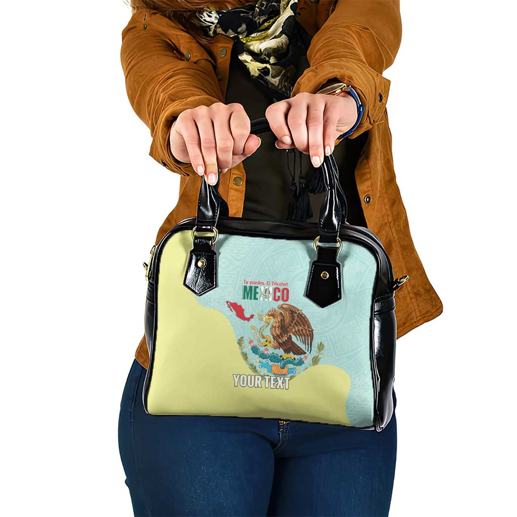 Custom Mexico Football Shoulder Handbag Tu Puedes El Tricolor Cyan - Wonder Print Shop