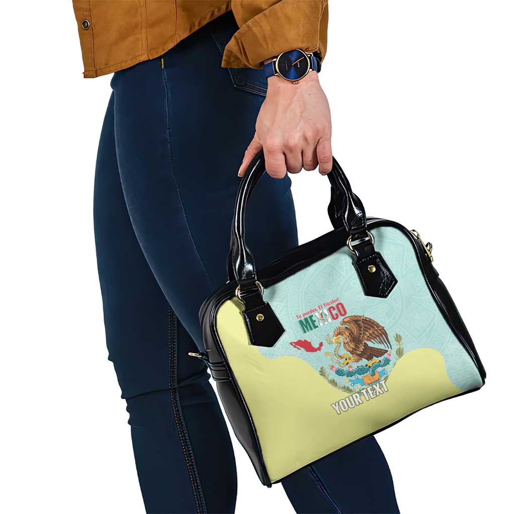 Custom Mexico Football Shoulder Handbag Tu Puedes El Tricolor Cyan - Wonder Print Shop
