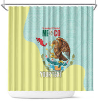Custom Mexico Football Shower Curtain Tu Puedes El Tricolor Cyan - Wonder Print Shop