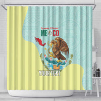 Custom Mexico Football Shower Curtain Tu Puedes El Tricolor Cyan - Wonder Print Shop