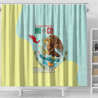 Custom Mexico Football Shower Curtain Tu Puedes El Tricolor Cyan - Wonder Print Shop