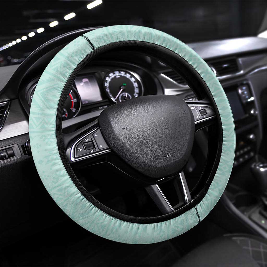 Mexico Football Steering Wheel Cover Tu Puedes El Tricolor Cyan - Wonder Print Shop