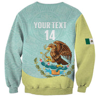 Custom Mexico Football Sweatshirt Tu Puedes El Tricolor Cyan - Wonder Print Shop