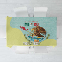 Custom Mexico Football Tablecloth Tu Puedes El Tricolor Cyan - Wonder Print Shop