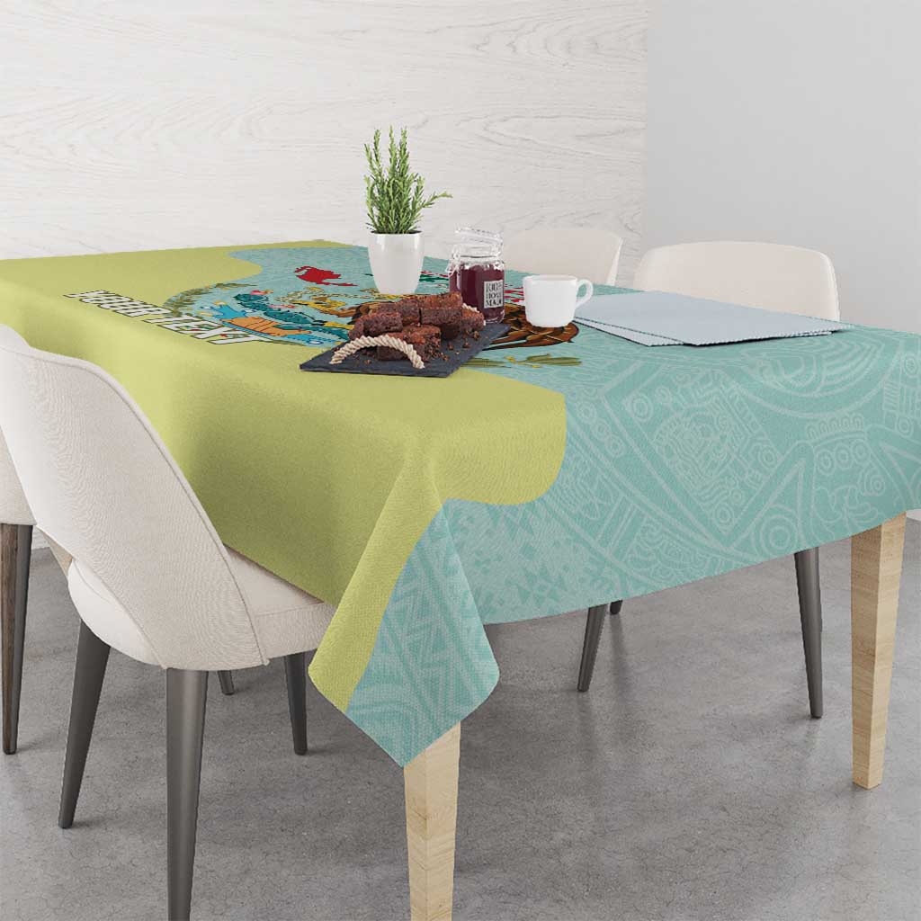 Custom Mexico Football Tablecloth Tu Puedes El Tricolor Cyan - Wonder Print Shop