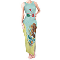 Custom Mexico Football Tank Maxi Dress Tu Puedes El Tricolor Cyan - Wonder Print Shop