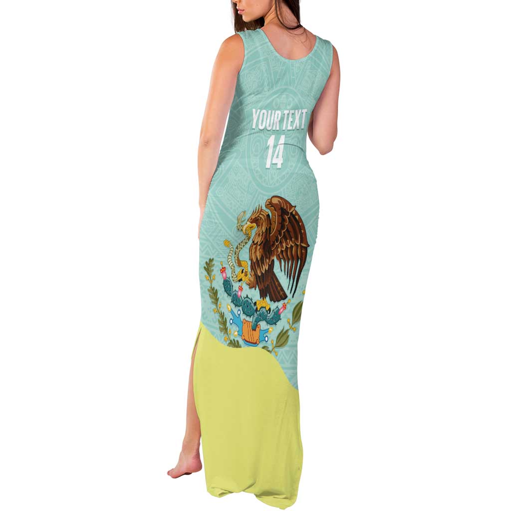 Custom Mexico Football Tank Maxi Dress Tu Puedes El Tricolor Cyan - Wonder Print Shop