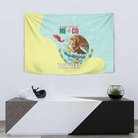 Custom Mexico Football Tapestry Tu Puedes El Tricolor Cyan - Wonder Print Shop