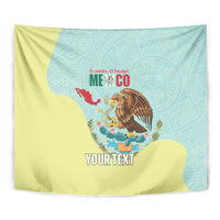 Custom Mexico Football Tapestry Tu Puedes El Tricolor Cyan - Wonder Print Shop