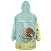 Custom Mexico Football Wearable Blanket Hoodie Tu Puedes El Tricolor Cyan - Wonder Print Shop
