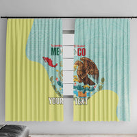 Custom Mexico Football Window Curtain Tu Puedes El Tricolor Cyan - Wonder Print Shop