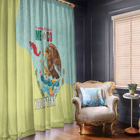 Custom Mexico Football Window Curtain Tu Puedes El Tricolor Cyan - Wonder Print Shop