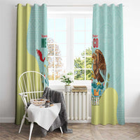 Custom Mexico Football Window Curtain Tu Puedes El Tricolor Cyan - Wonder Print Shop