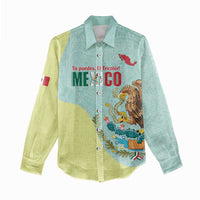 Custom Mexico Football Women Casual Shirt Tu Puedes El Tricolor Cyan - Wonder Print Shop