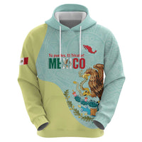 Custom Mexico Football Zip Hoodie Tu Puedes El Tricolor Cyan - Wonder Print Shop