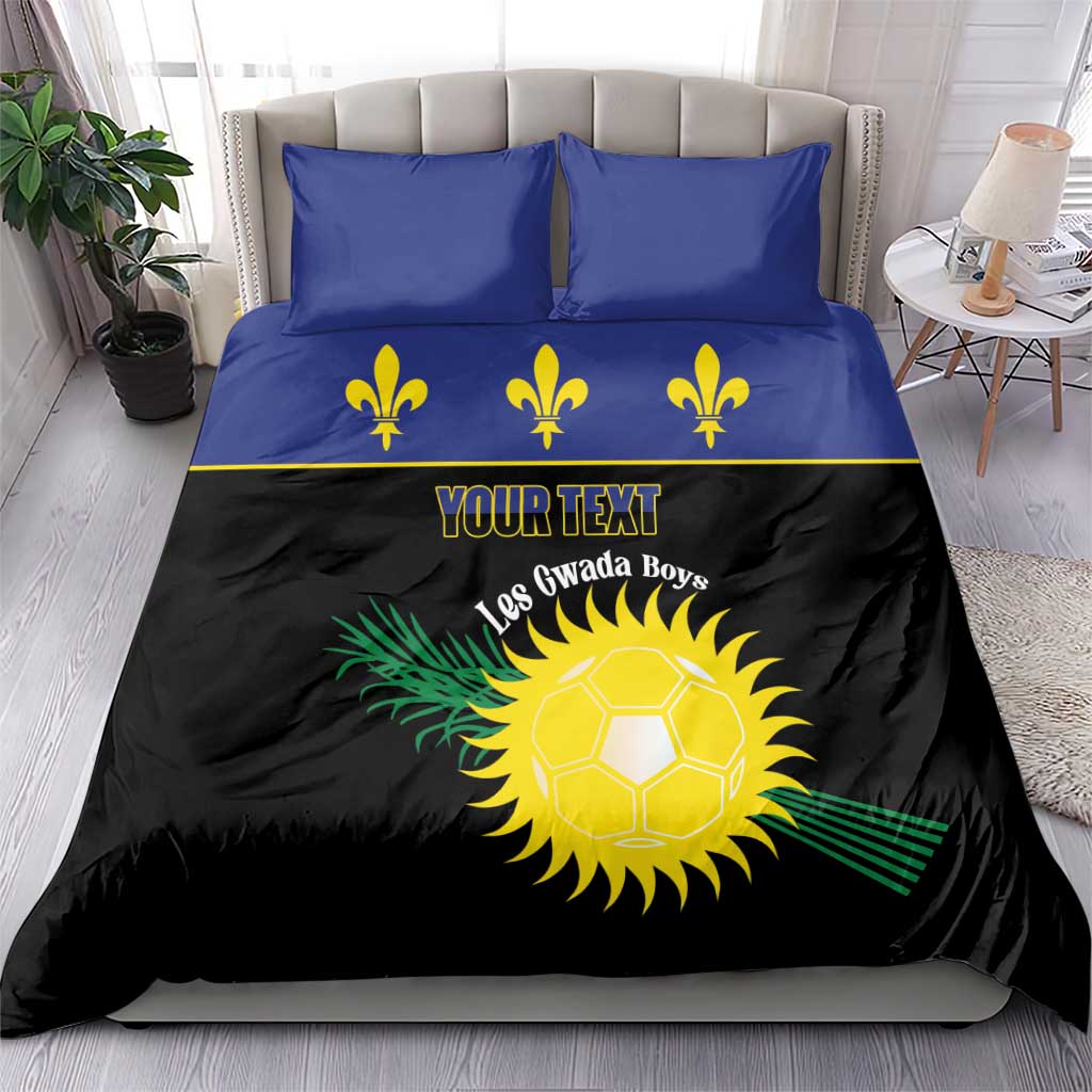 Custom Guadeloupe Football Bedding Set Allez Gwada Boys - Wonder Print Shop