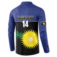 Custom Guadeloupe Football Button Sweatshirt Allez Gwada Boys - Wonder Print Shop