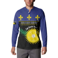 Custom Guadeloupe Football Button Sweatshirt Allez Gwada Boys - Wonder Print Shop