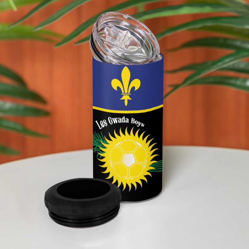 Custom Guadeloupe Football 4 in 1 Can Cooler Tumbler Allez Gwada Boys - Wonder Print Shop