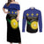 Custom Guadeloupe Football Couples Matching Off Shoulder Maxi Dress and Long Sleeve Button Shirt Allez Gwada Boys - Wonder Print Shop