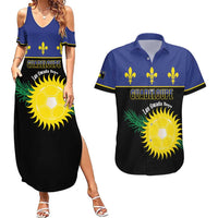 Custom Guadeloupe Football Couples Matching Summer Maxi Dress and Hawaiian Shirt Allez Gwada Boys - Wonder Print Shop